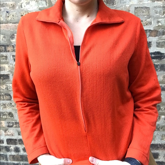 Classic Vintage 1970s burnt orange long sleeve with Peter Pan collar - Picture 6 of 13
